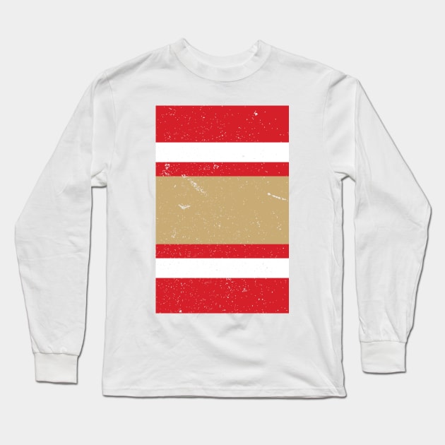 San Francisco Varsity Retro Home Red, White & Gold Design Long Sleeve T-Shirt by Culture-Factory